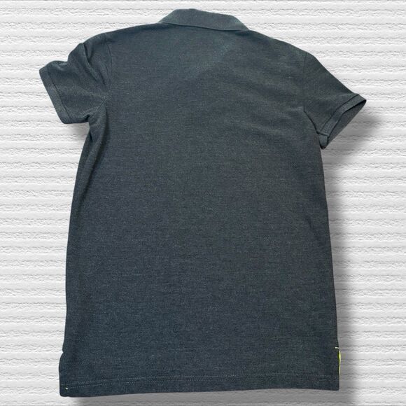 American Eagle Polo Shirt XS Classic Fit Gray Neon Green Logo Preppy Retro 2010 - Picture 5 of 8